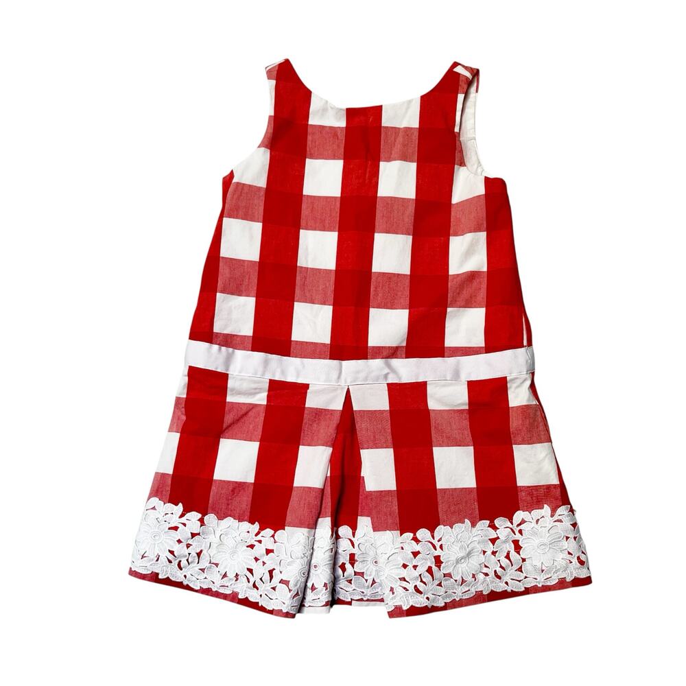 Janie and Jack Gingham Lace Dress Size 4